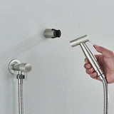 AquaClean Black Bidet Faucet – Stainless Steel Wall-Mounted WC Shower Sprayer (Shattaf Set)