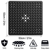 SafeStep Anti-Slip Shower Mat 21×21 in – PVC Safety Mat with Suction Cups & Quick-Dry Drain Holes