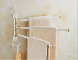 Aurora Brushed Gold Towel Bar – Foldable Aluminum, <20 Inches, Antique Engraved