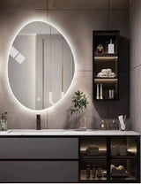 Lumora Irregular-Shaped LED Bathroom Mirror – Touchscreen Control & Smart Lighting