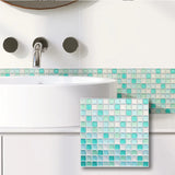 CrystalMosaic 3D Tile Stickers – Self-Adhesive Waterproof Glass-Look Wall Covering for Kitchen & Bathroom (5/10 Pieces)