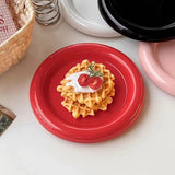 NordicChef Round Ceramic Plate – Thick Rim for Western Dishes
