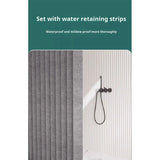 Magneto Foldable Shower Curtain – Magnetic Hem, Waterproof Linen-Style Design with Hooks