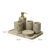 ImperialMarble Emperador Light Bathroom Set – 7-Piece Luxury Natural Marble Collection