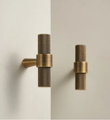 Nurlin Solid Brass T-Bar Handle – Art Deco Retro Furniture Pull, Antique Industrial Style