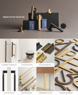 NurlinLux Solid Brass T-Bar Handles – French-Style Luxury Knobs for Cabinets, Drawers & Doors