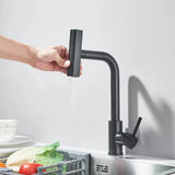 Modern Pull-Down Kitchen Faucet with 360° Swivel and Waterfall Spray Finish