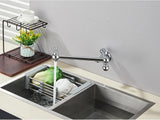Brushed Gold Wall Mount Kitchen Faucet Premium – Single Cold Water Tap | 360° Swivel Spout | Space Saving Design
