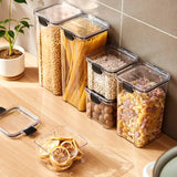 ClearFresh Airtight Storage Jars Set – Large Kitchen Grain Containers | Moisture Proof Acrylic Canisters | Modern Pantry Organizer