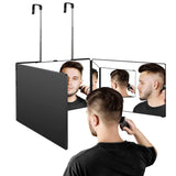 GlamFold 360 – Portable 3-Panel Makeup Mirror with Adjustable Telescopic Hook