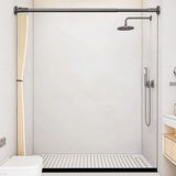 Magneto Foldable Shower Curtain – Magnetic Hem, Waterproof Linen-Style Design with Hooks
