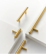 Nurlin T-Bar Brass Handle – Extra Long & Modern for Cabinets, Drawers & Refrigerators