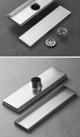 AeroDrain Stainless Steel Shower Floor Drain – Odor-Blocking Square Drain Cover in Brushed 304 Stainless Steel