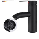 Matte Black Stainless Steel Bathroom Sink Faucet with Single Handle Hot and Cold Mixer