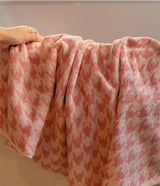 HoundLuxe Vintage Houndstooth Cotton Face Towel – Skin-Friendly, Absorbent & Elegant