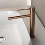 AUREVO Rose Gold Bathroom Faucet – Tall Single-Handle Basin Mixer with Hot & Cold Water
