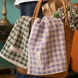 HoundLuxe Vintage Houndstooth Cotton Face Towel – Skin-Friendly, Absorbent & Elegant