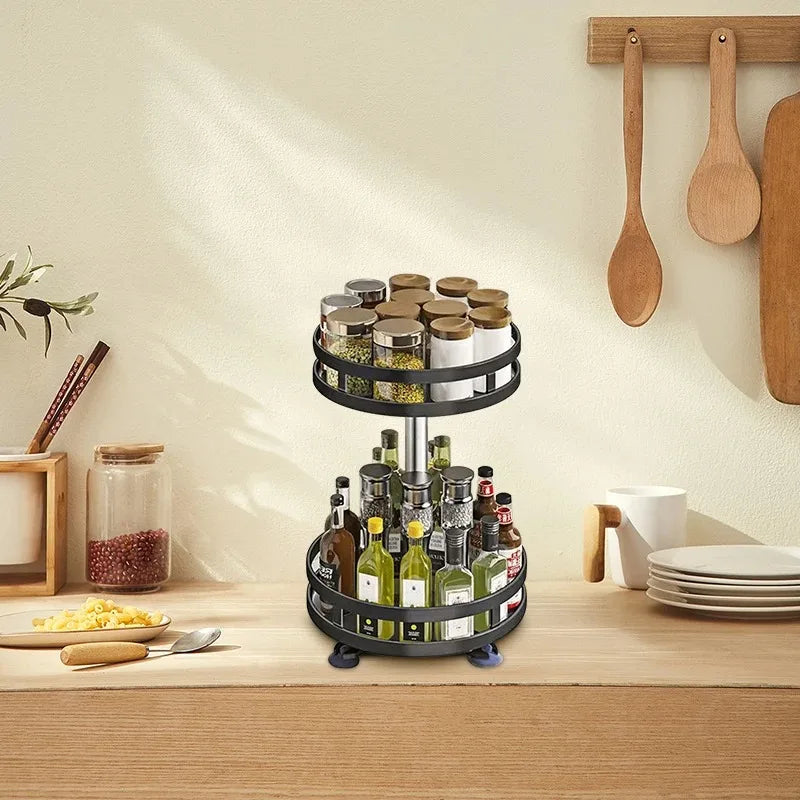 SpiceTurn Pro – 360° Rotating Spice Rack Organizer for Kitchen
