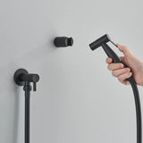 AquaClean Black Bidet Faucet – Stainless Steel Wall-Mounted WC Shower Sprayer (Shattaf Set)