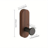 NordicWood Wall Hooks – Walnut Wood, Self-Adhesive & Multifunctional (2 or 5 Pieces)