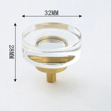 LuxoraCrystal Champagne Cabinet Knob – Crystal Furniture Knob with Gold Champagne Base