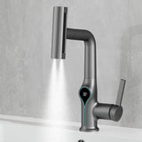 Digital Temperature Display Waterfall Bathroom Sink Faucet with Adjustable Spout Mixer