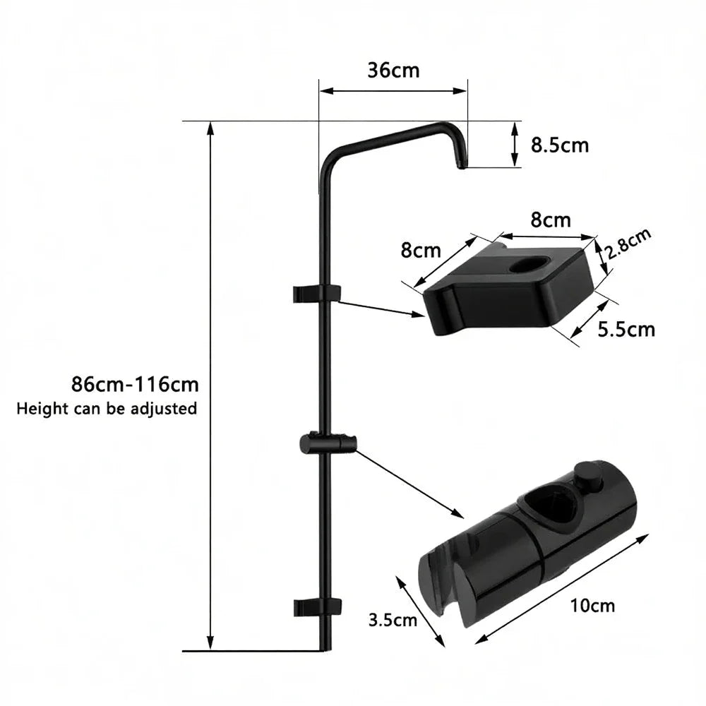 Rainfall Shower System with Handheld Sprayer – Adjustable Bathtub Shower Set in Black or Chrome Finish
