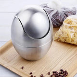 LuxBin Mini Stainless Steel Trash Can – 1.5L Compact Desk Bin with Swing Lid