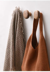 NordicPebble Solid Wood Wall Hooks – Scandinavian No-Drill Door & Coat Hooks