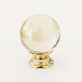 LuxoraCrystal Champagne Cabinet Knob – Crystal Furniture Knob with Gold Champagne Base