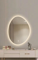 Lumora Irregular-Shaped LED Bathroom Mirror – Touchscreen Control & Smart Lighting