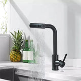 Modern Pull-Down Kitchen Faucet with 360° Swivel and Waterfall Spray Finish