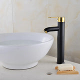 Matte Black Stainless Steel Bathroom Sink Faucet with Single Handle Hot and Cold Mixer