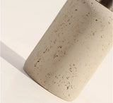 AureliaStone Luxury Limestone Bathroom Set – Toothbrush Holder, Soap Dispenser & Tray