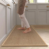 KüchLoom Washable Non-Slip Kitchen Runner – Faux Sisal Look with Natural Rubber Backing