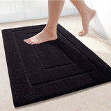 Velveteen Microfiber Bathroom Mat Double Frame Premium – Non Slip Absorbent Rug | Soft Comfort | Quick Dry Floor Mat