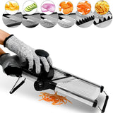 Adjustable Mandoline Slicer Stainless Steel PrecisionCut – Vegetable Cutter & Chopper | Even Slices | Fast Food Prep Tool