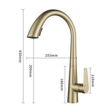 Pull-Out Kitchen Faucet in Brushed Gold Stainless Steel – Modern Sink Mixer for Hot and Cold Water