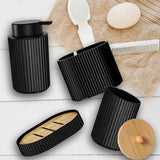 NoirLuxe Bathroom Accessory Set – Modern Black Bath Set with Soap Dispenser & Toothbrush Holder