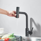 Modern Pull-Down Kitchen Faucet with 360° Swivel and Waterfall Spray Finish