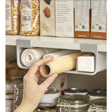 FreshWrap Wall Mounted Kitchen Organizer – No Drill Cling Film & Foil Holder | Storage Shelf with Drawer | Space Saving Rack