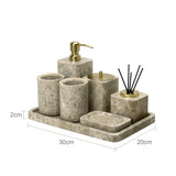 ImperialMarble Emperador Light Bathroom Set – 7-Piece Luxury Natural Marble Collection
