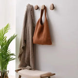 NordicPebble Solid Wood Wall Hooks – Scandinavian No-Drill Door & Coat Hooks
