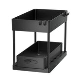 SlideEase 2-Tier Pull-Out Cabinet Organizer – Expandable Under-Sink Storage with Baskets, Hooks & Cup System