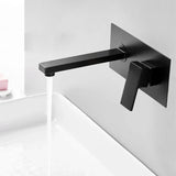 Matte Black Wall Mounted Brass Basin Faucet – Mirror Finish Square Sink Mixer Tap | Hot & Cold | Modern Luxury Design