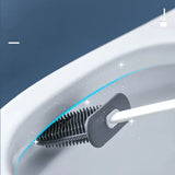 FlexiClean Silicone Toilet Brush Set – Flat Head, Flexible & Hygienic | Wall-Mount for Bathroom & Toilet