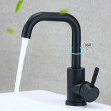 Contemporary Black Nickel Stainless Steel Bathroom Faucet with 360 Degree Swivel Spout and Single Lever Control
