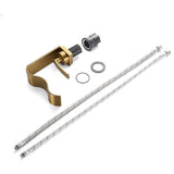 Elegant Gold Bathroom Sink Faucet with Waterfall Flow and Single Handle Control