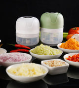 PowerChop Mini USB Electric Food Chopper – Cordless Garlic & Veggie Mincer (3.4 oz / 8.5 oz)