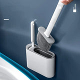 FlexiClean Silicone Toilet Brush Set – Flat Head, Flexible & Hygienic | Wall-Mount for Bathroom & Toilet